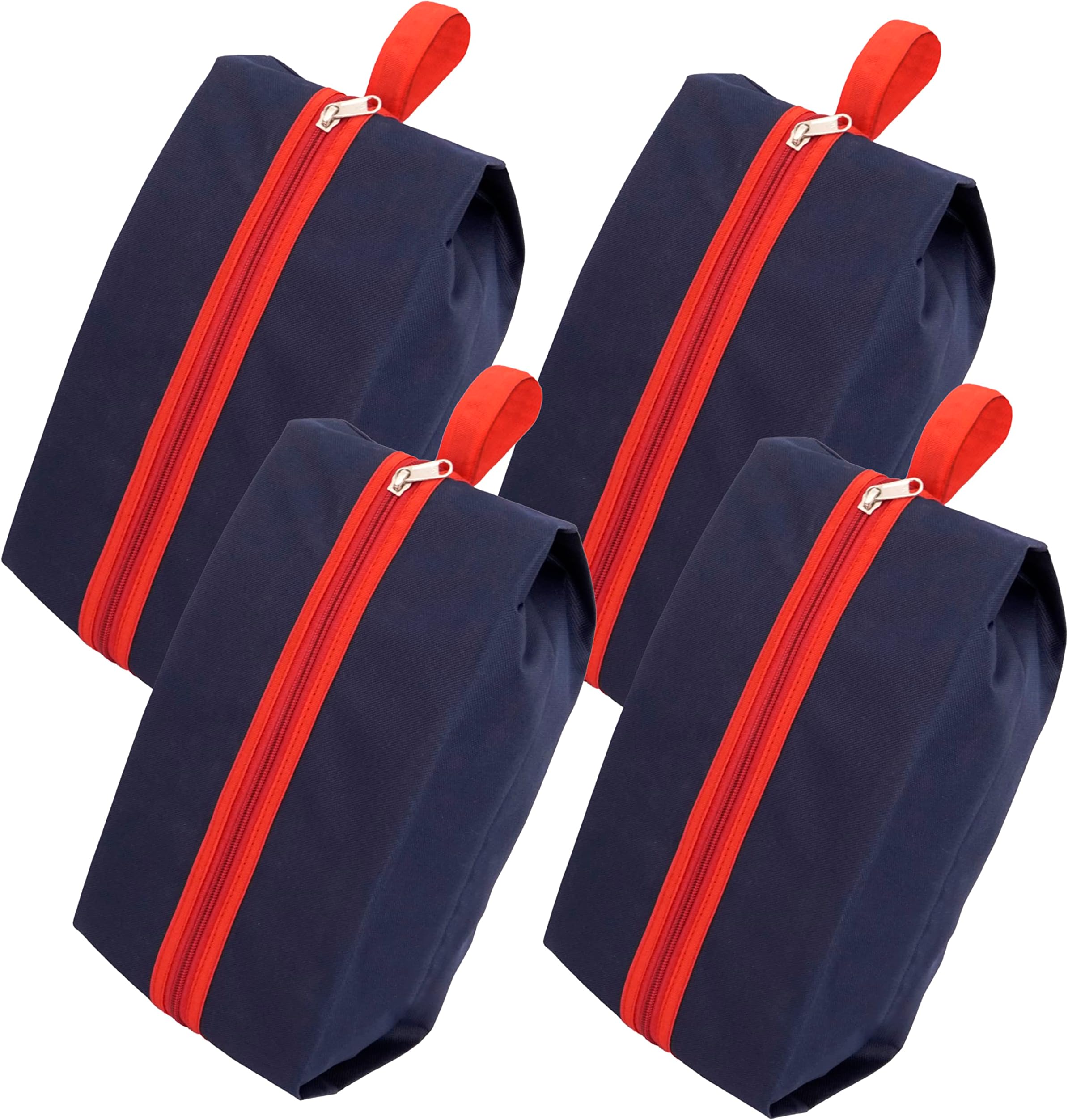 SNDIA 4 Pack Portable Shoe Bag & Storage Bag Zipper Closure Organizer for Women, Men Shoe Pouches Water Resistant Travel Accessories Cover, Travel Shoes Bags, Blue and Red Storage Pouches (40x13x18cm)