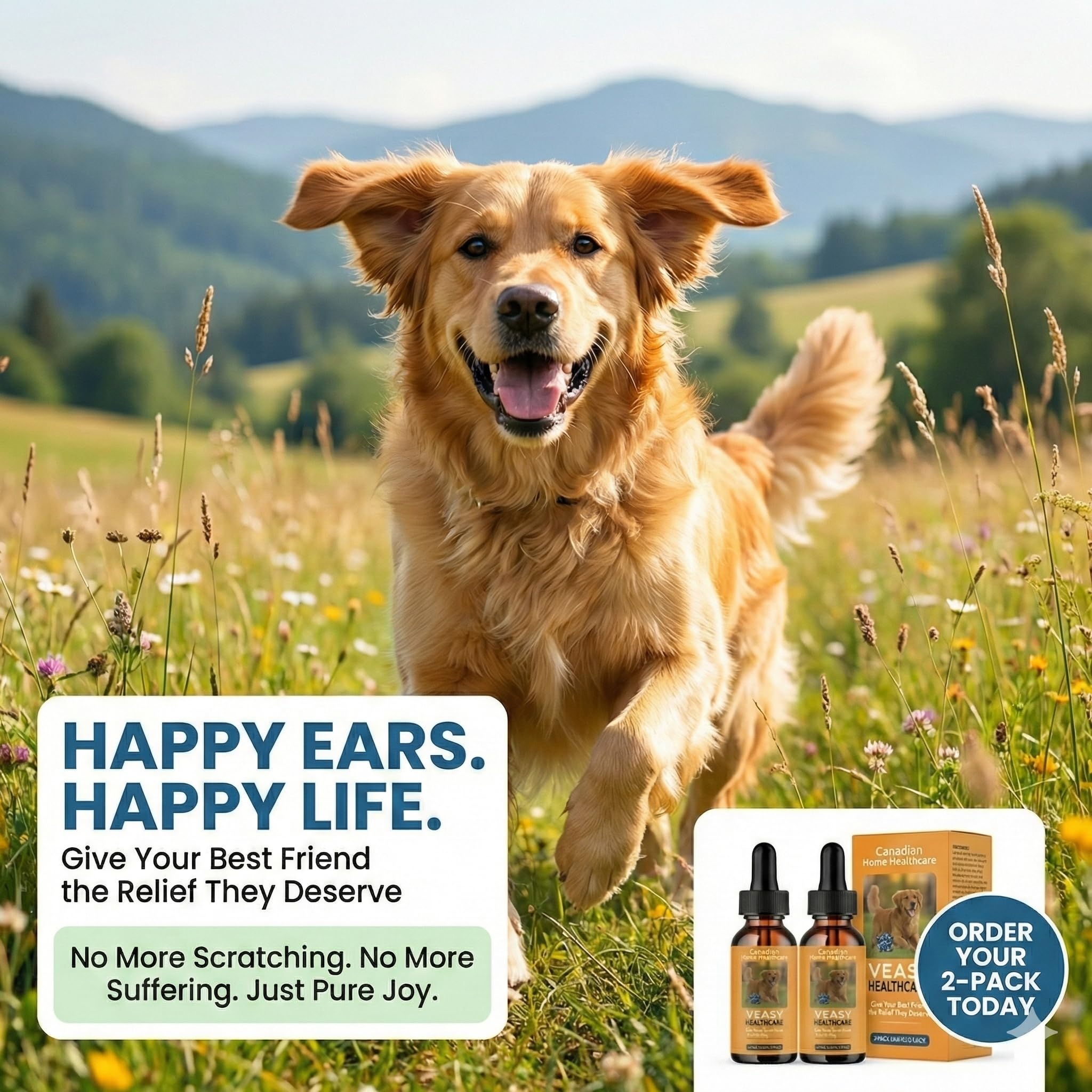[2-Pack] Clinical Yeast Infection Treatment for Dogs for Cats & Dogs - Canadian Vet-Strength Dog Ear Cleaner Infection - Ear & Skin Itch Relief, with Probiotics for Pets (A Canadian Company) — view 6