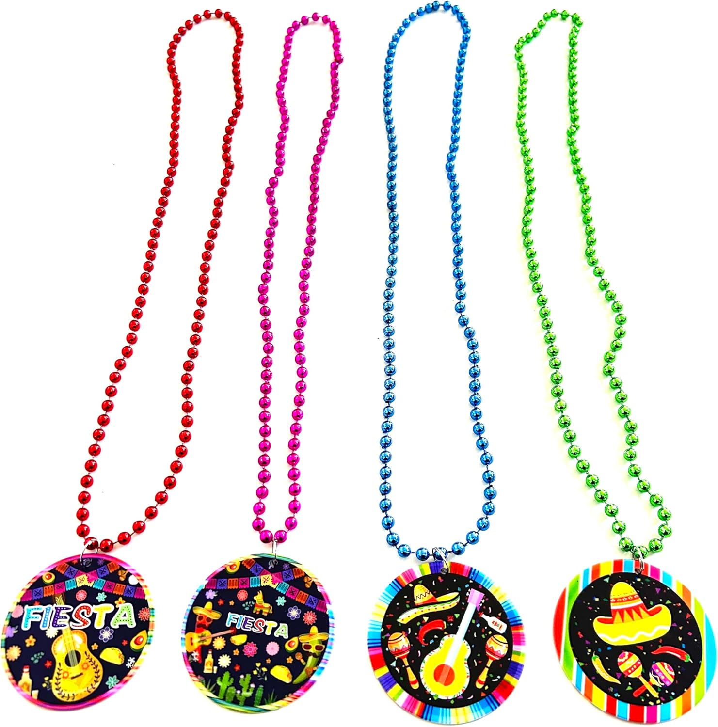 24 Pcs Cinco de Mayo Bead Necklaces Mexican Fiesta Party Favors Decorations Cinco de Mayo Fiesta Themed Medal Beads Necklace Party Supplies - Image 4