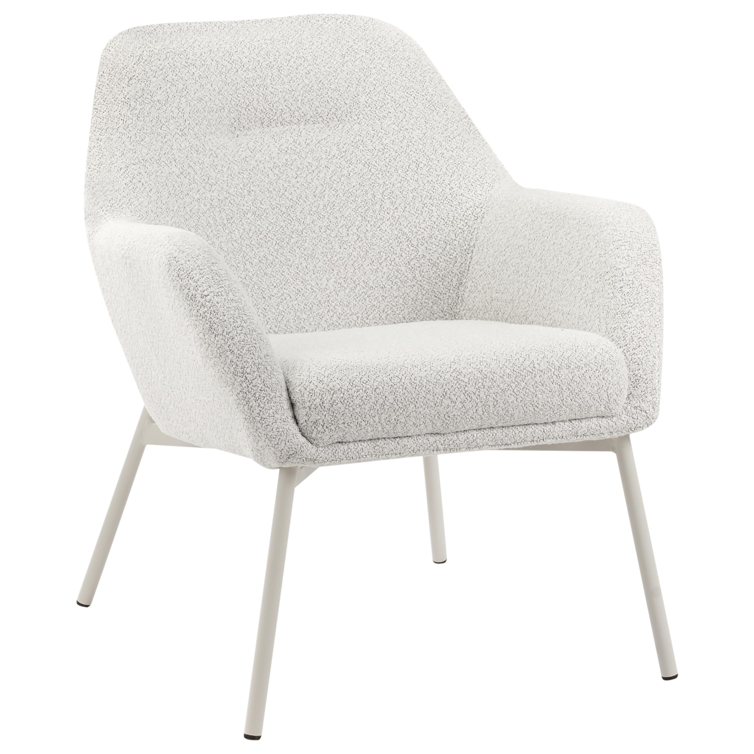 Poltrona con braccioli Gambe in ferro Rivestimento in tessuto Bianco sporco