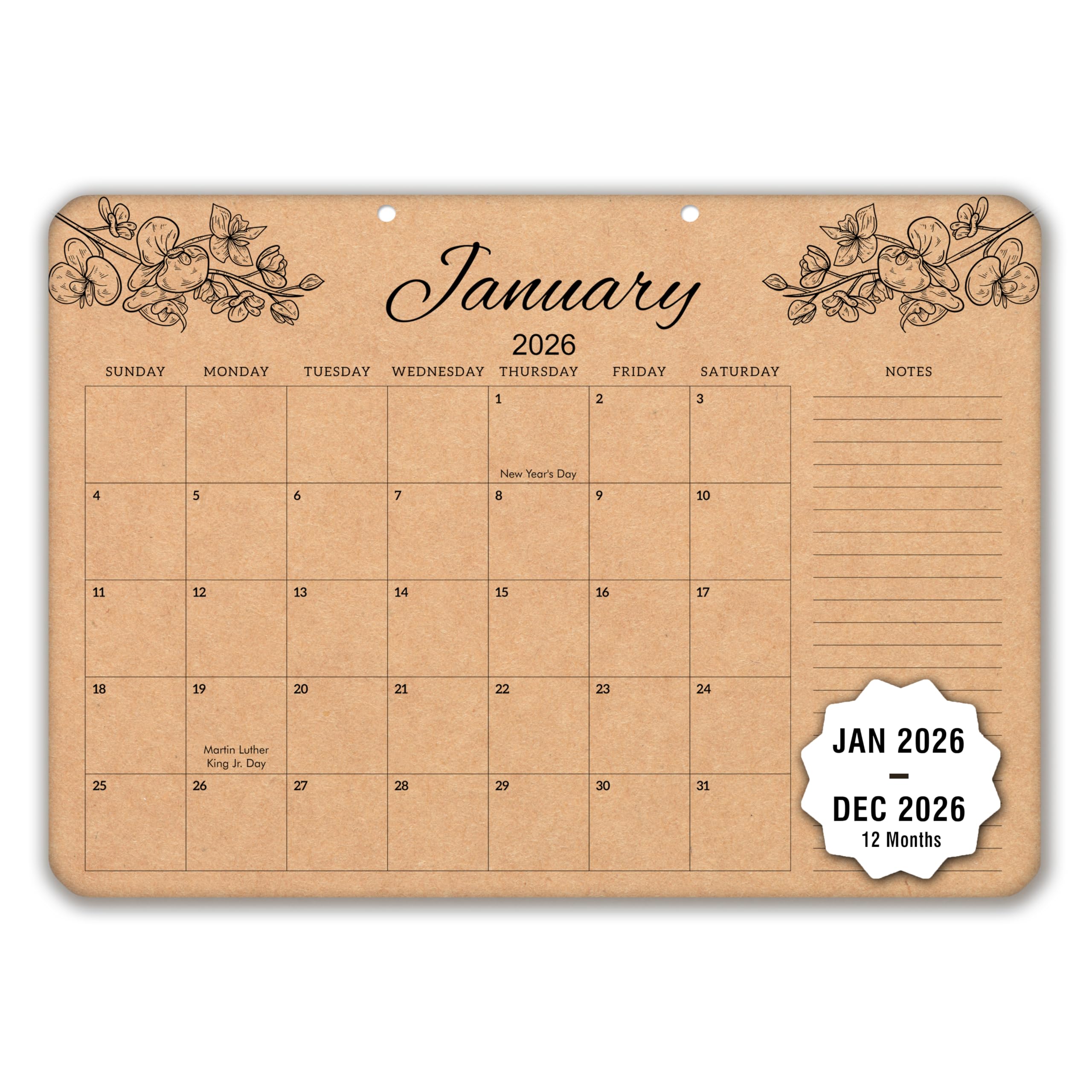 Desk Calendar 2026, 12 Months Large Calendar runs from Jan 2026 - Dec 2026, Big Blotter Desk Pad for Office, Home, Business, Academic: Size 12" X 17"