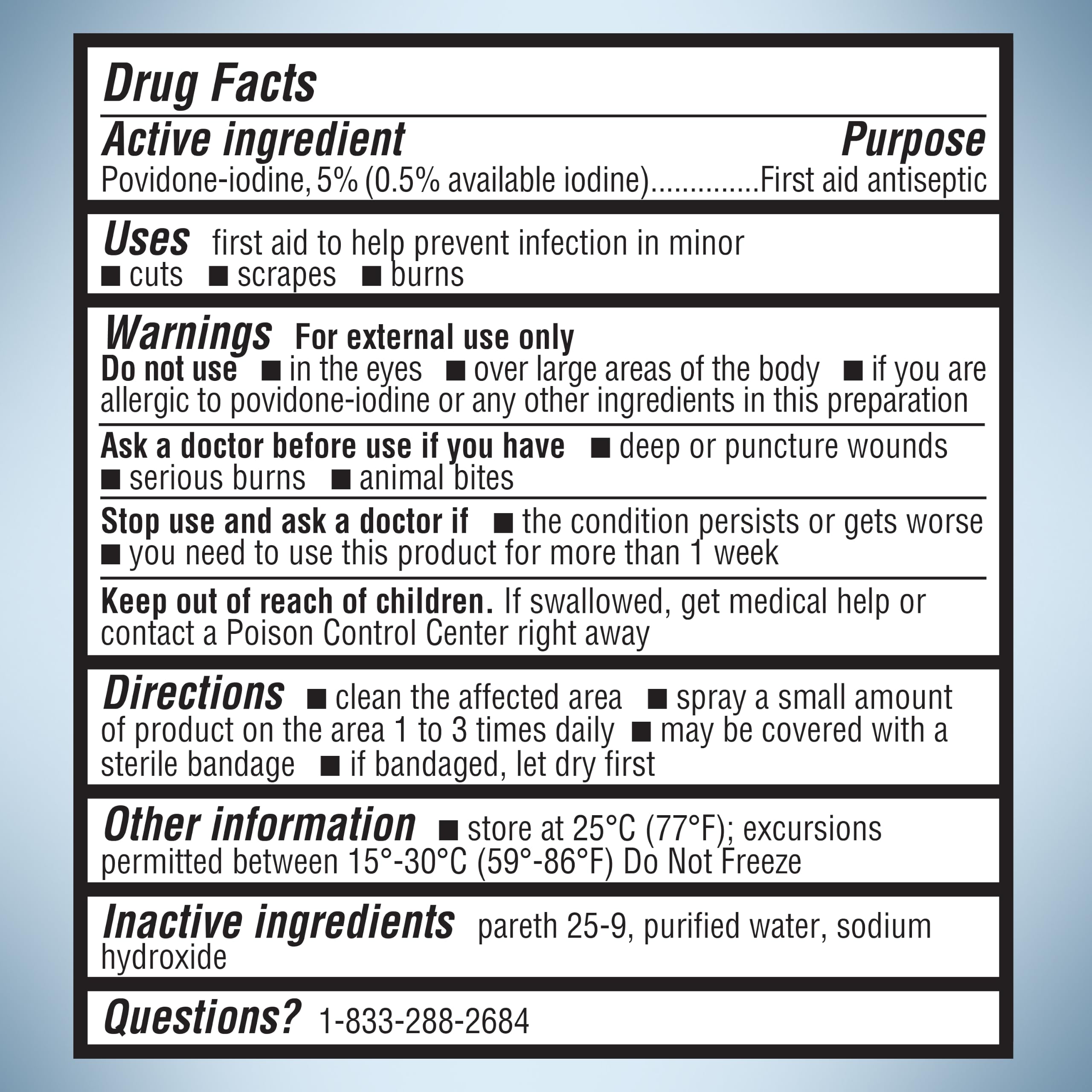 Betadine Antiseptic First Aid Spray, Povidone-Iodine 5%, 3 Fl Oz — Amazon image 7