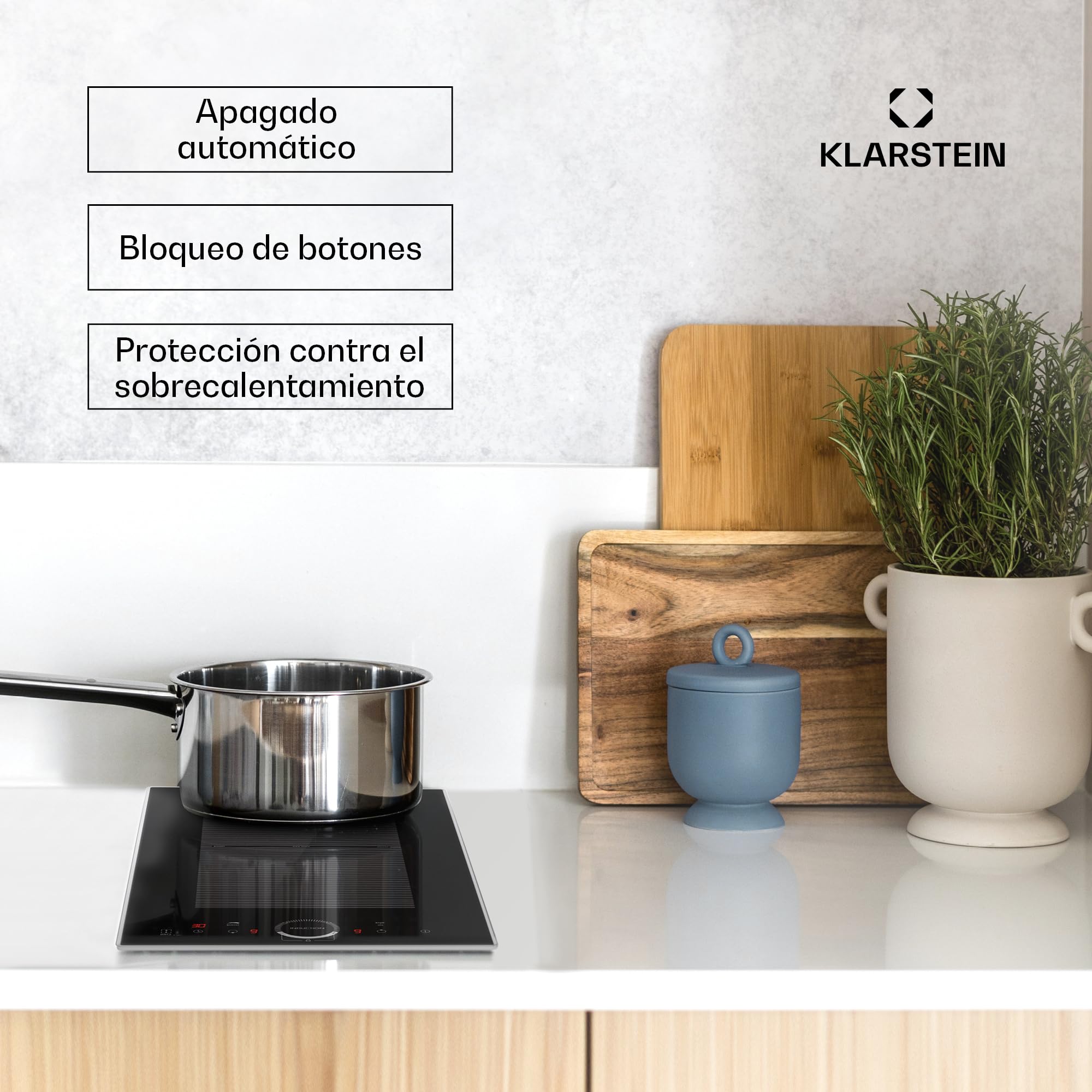 Placa de inducción Klarstein de 2 fuegos, placa empotrable con 2 fuegos, 3500 vatios, placa con panel de control táctil y temporizador, cocina eléctrica eficiente. — view 5