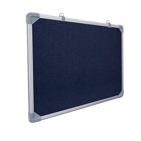 Eduway 2x2 Feet Notice Board/Pin Up Board/Bulletin Board/Display Board/Soft Board with High Resilience Foam Fabric for School, Office, Home with (20 Push-Up Pins)` (Blue- 59x59 Cms.)