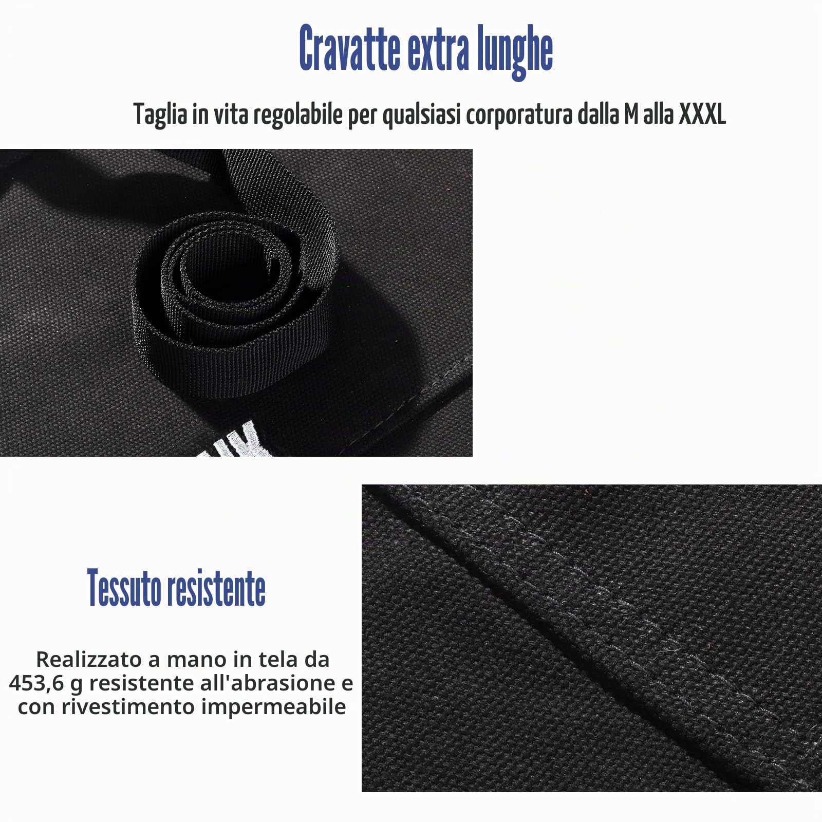 QeeLink Grembiule Cucina Uomo e Donna per Cuoco Ristorante e Griglia con 10 Tasche, Grembiule Barbecue Impermeabile con Cinturino Incrociato sul Retro, Regolabile da M a XXXL