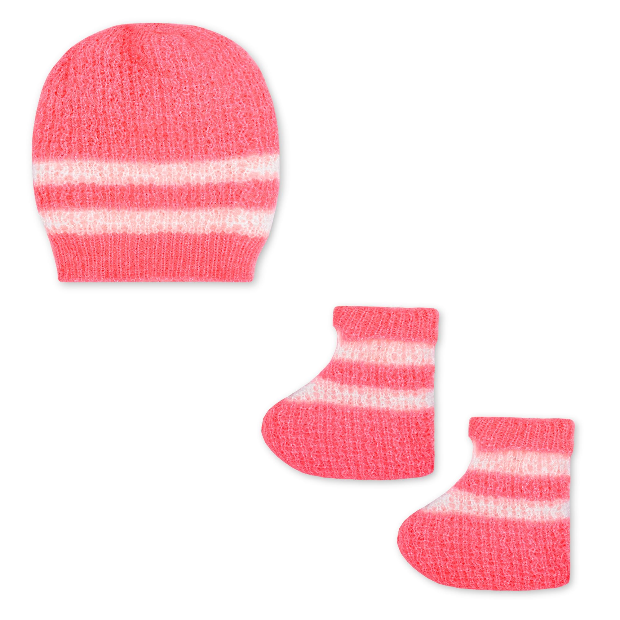 Only 4 Baby Unisex New Born Baby Boys/Girls Pink Woolen Front Open Sweater Set with Pyjami, Cap and Pair of Booties for Toddlers - Image 4 thumbnail
