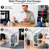 Lot de 6 boîtes de rangement pour filament pour impression 3D, boîte étanche visible avec moniteur de température et d'humidité, paquets de déshydratants, étiquettes et stylo, étanche à l'humidité - 3