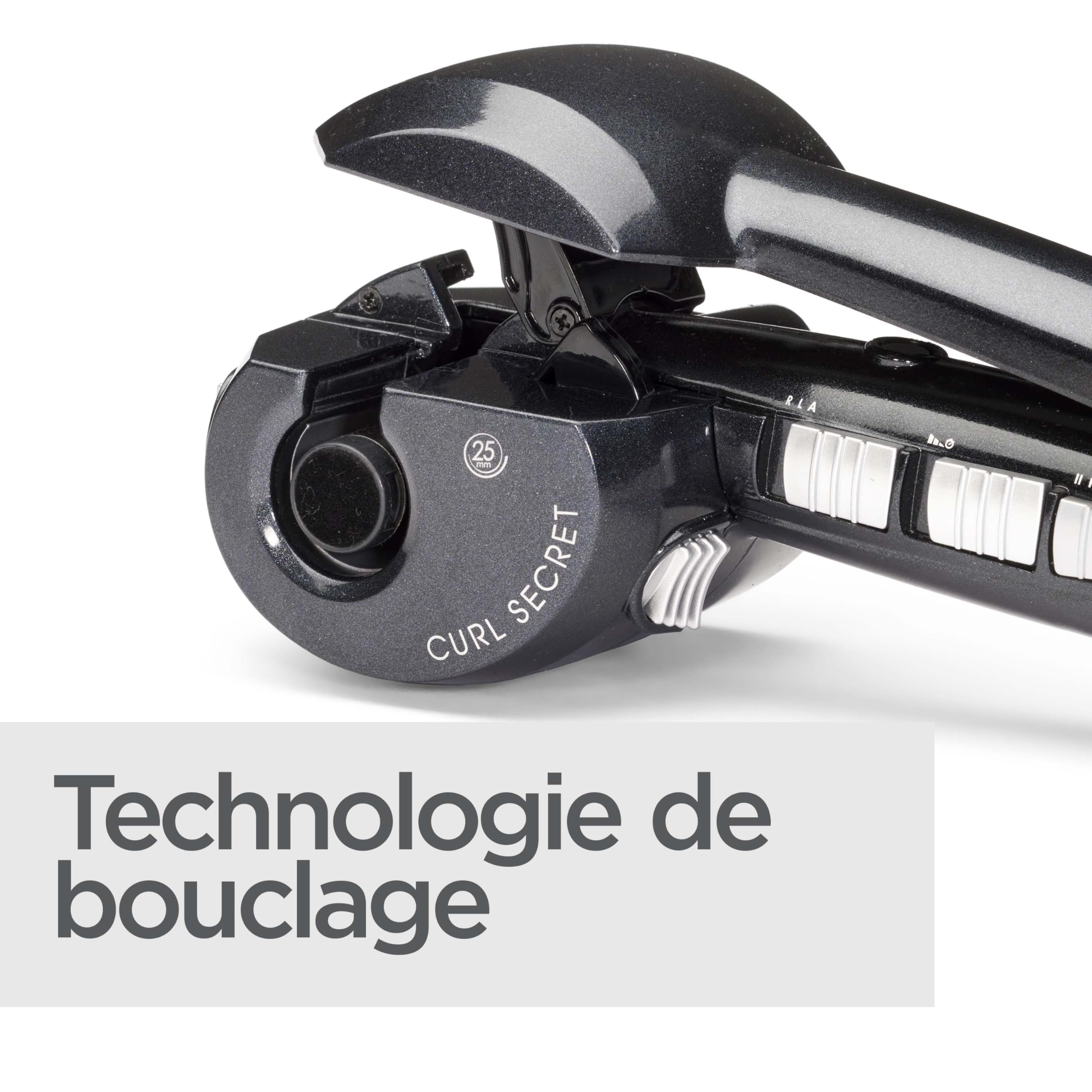 Curl Secret BaByliss - Boucleur automatique Ionic 2, 2 têtes interchangeables, Température de 190 à 230°C, Noir, 25-35mm, C1300E