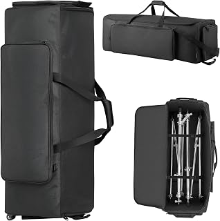 VEVOR Borsa Organizzatore Cavi DJ con Ruote in 1680D, per il Trasporto di Attrezzature...