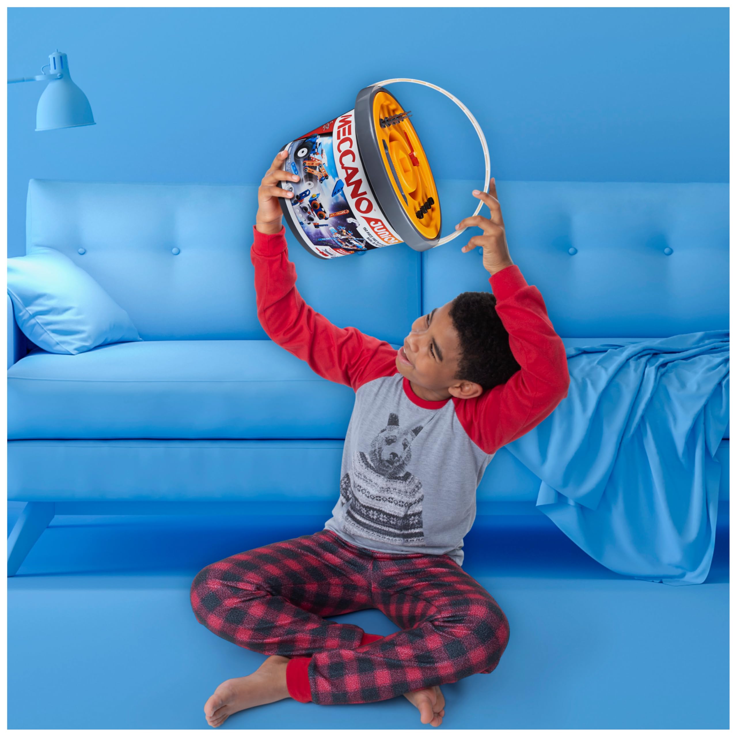 MECCANO Junior, Kit di Costruzioni, Secchiello da 150 Pezzi per Gioco Creativo - dai 5 Anni