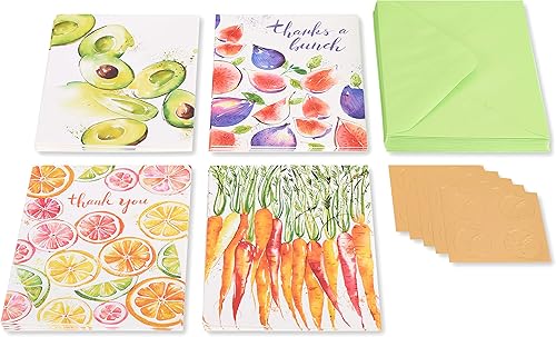 Miniatura 2 de Papyrus Tarjetas de agradecimiento con sobres, frutas y verduras (20 unidades)