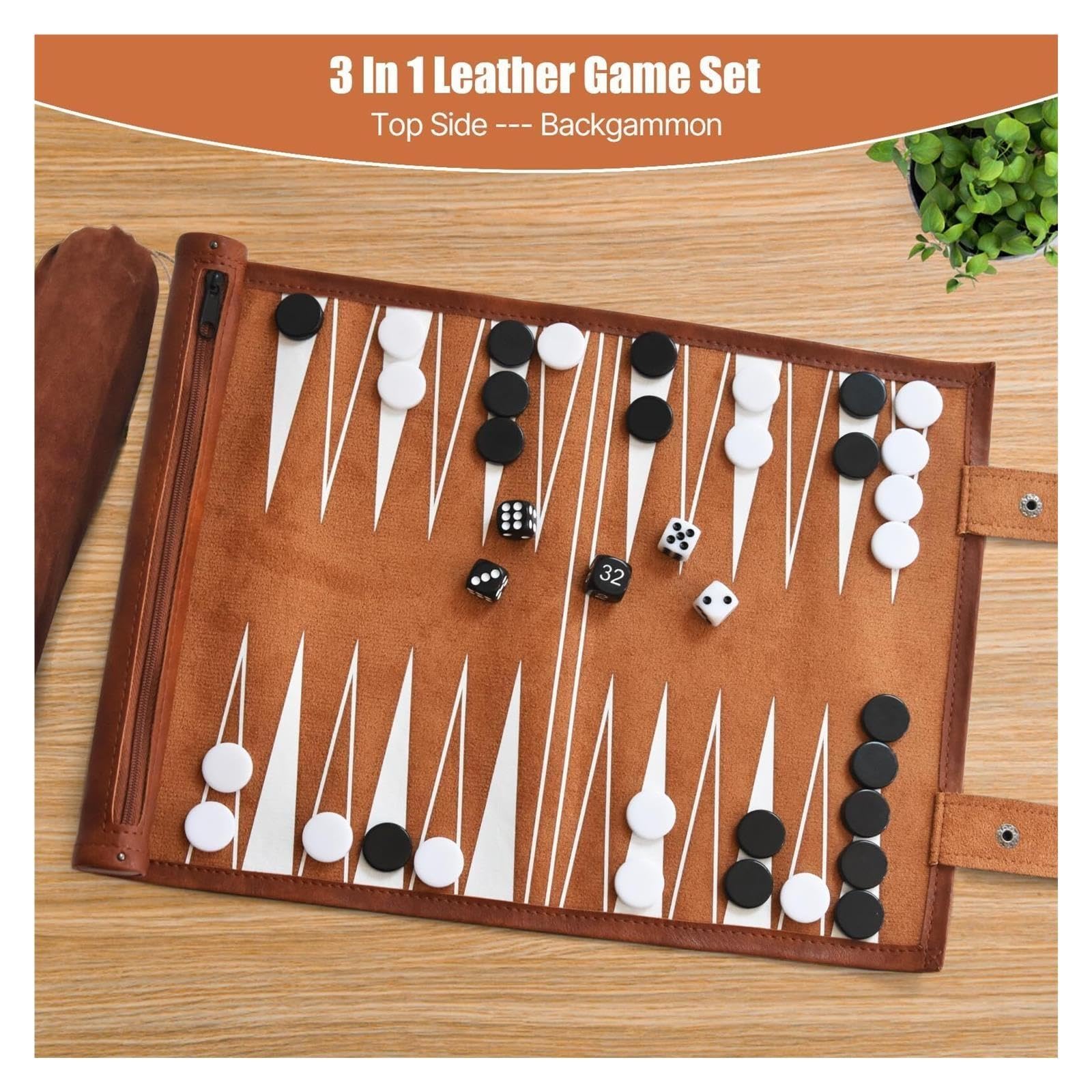 Jeux d'échecs en Cuir Enroulable