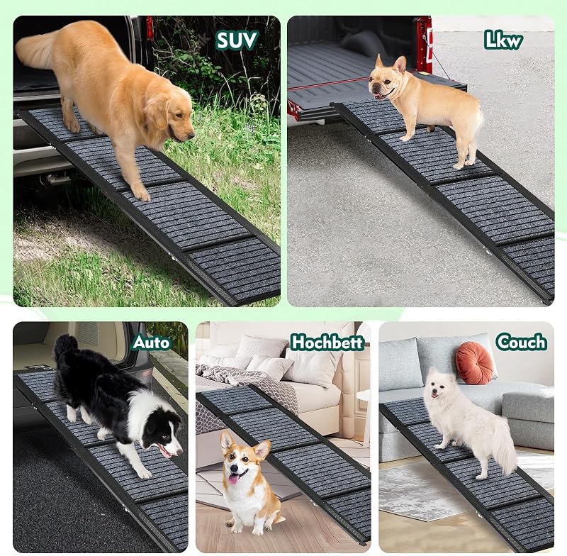 Snagle Paw 170 cm összecsukható kutyarámpa autóhoz csúszásmentes tapadós szőnyeggel teherautóhoz SUV-hoz 110 kg-ig