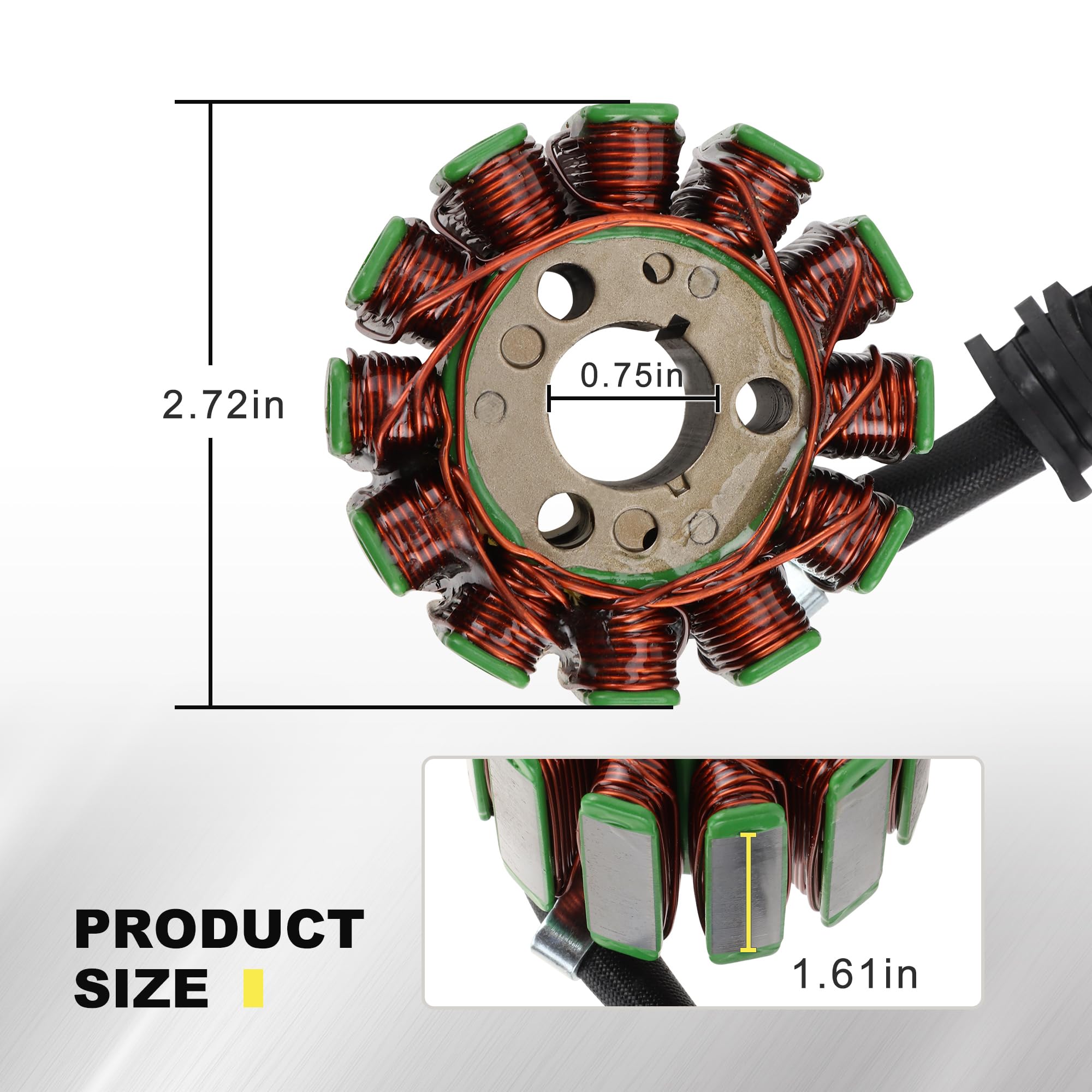 STATOOK Generator Stator Lichtmaschine 12 Spulen 3 Draht für Yamaha YZF R1 2004-2008 FZ1 2006-2015 FZ8 2011-2013 Ersetzt OEM 5VY-81410-00-00 2D1-81410-01-00 2D1-81410-10-00