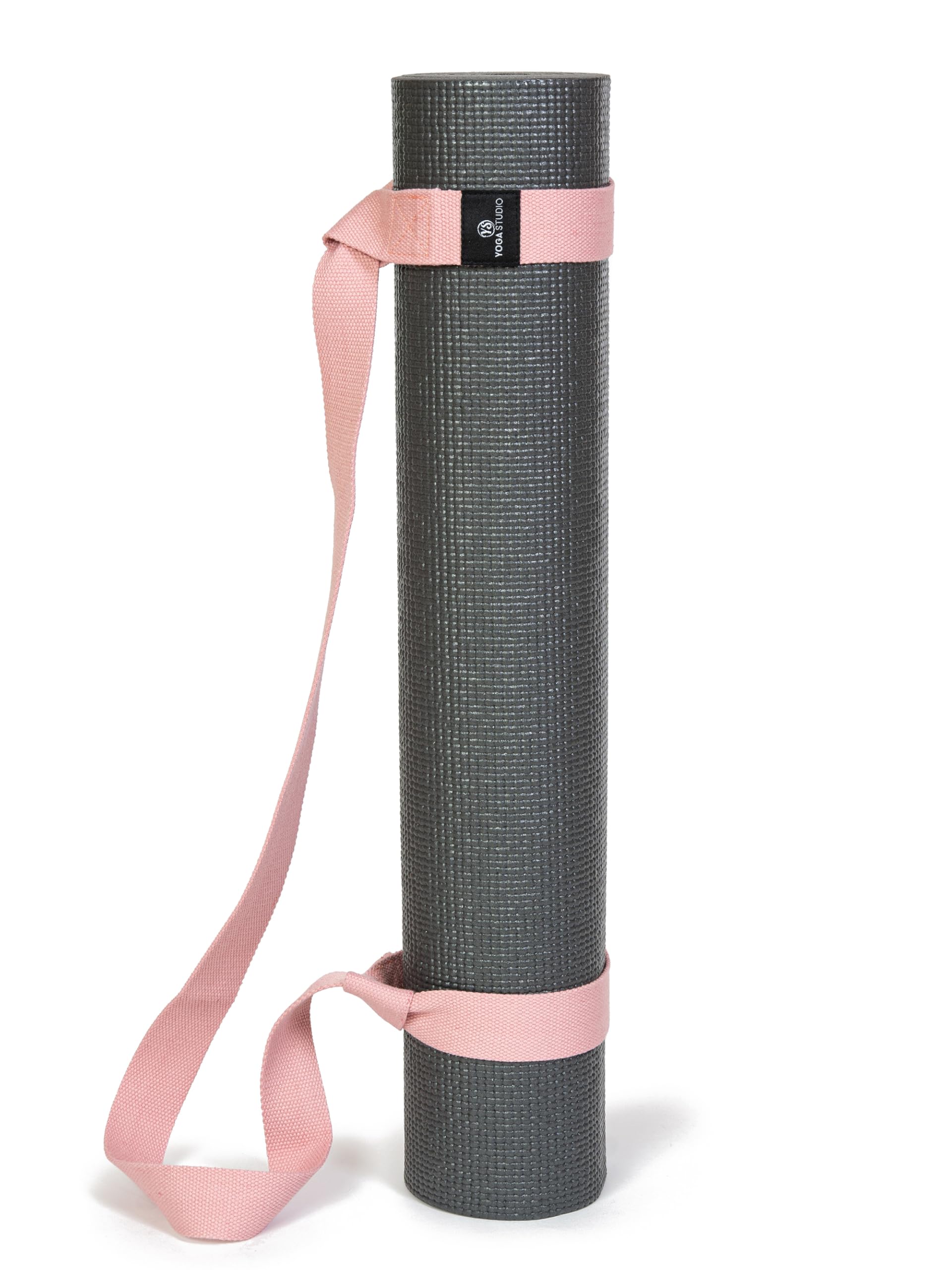 Yoga Studio Yoga Mat Carry Strap - 4 x 137cm, Multipurpose Mat Strap with Adjustable Loops, Strap and Carrier Combined (The yoga mat in picture is for illustration purposes only.) (Dusty Pink)