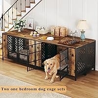 Vista 6 de Perrera para perros grandes con gancho, jaula resistente para perros extra grandes, a prueba de fugas y masticaciones, jaula para perros con alta