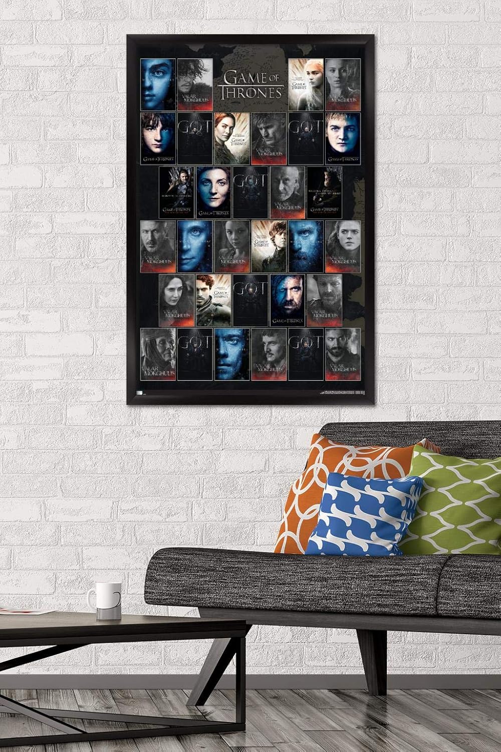 Game of Thrones - Grid Wall Poster, 34L x 22.4W, Black Framed Version