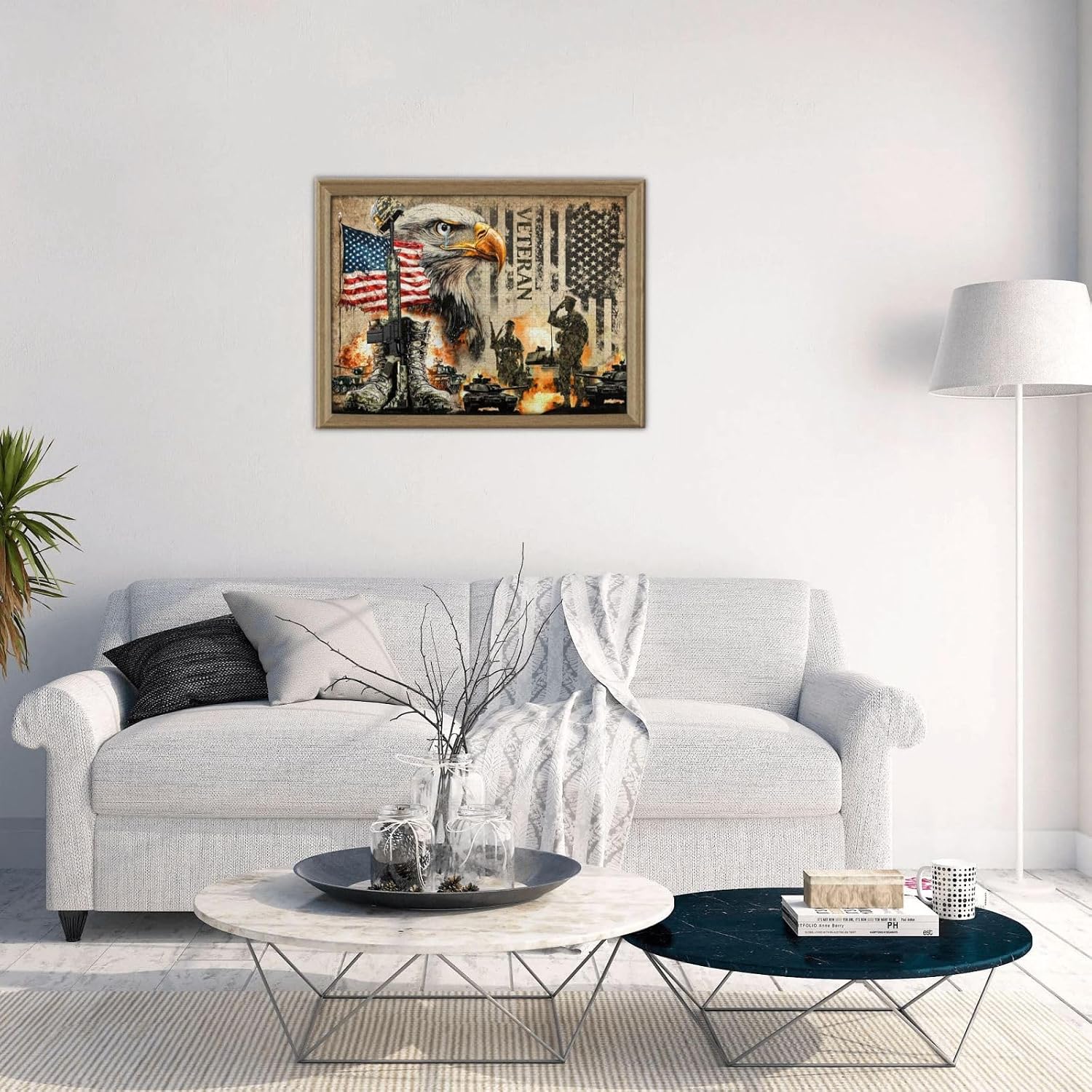 500 Piece American Flag Jigsaw Puzzles for Adults Honoring Retired Veteran Eagle Patriotic Tribute Jigsaw Puzzle Family Puzzles for Family Game Nights