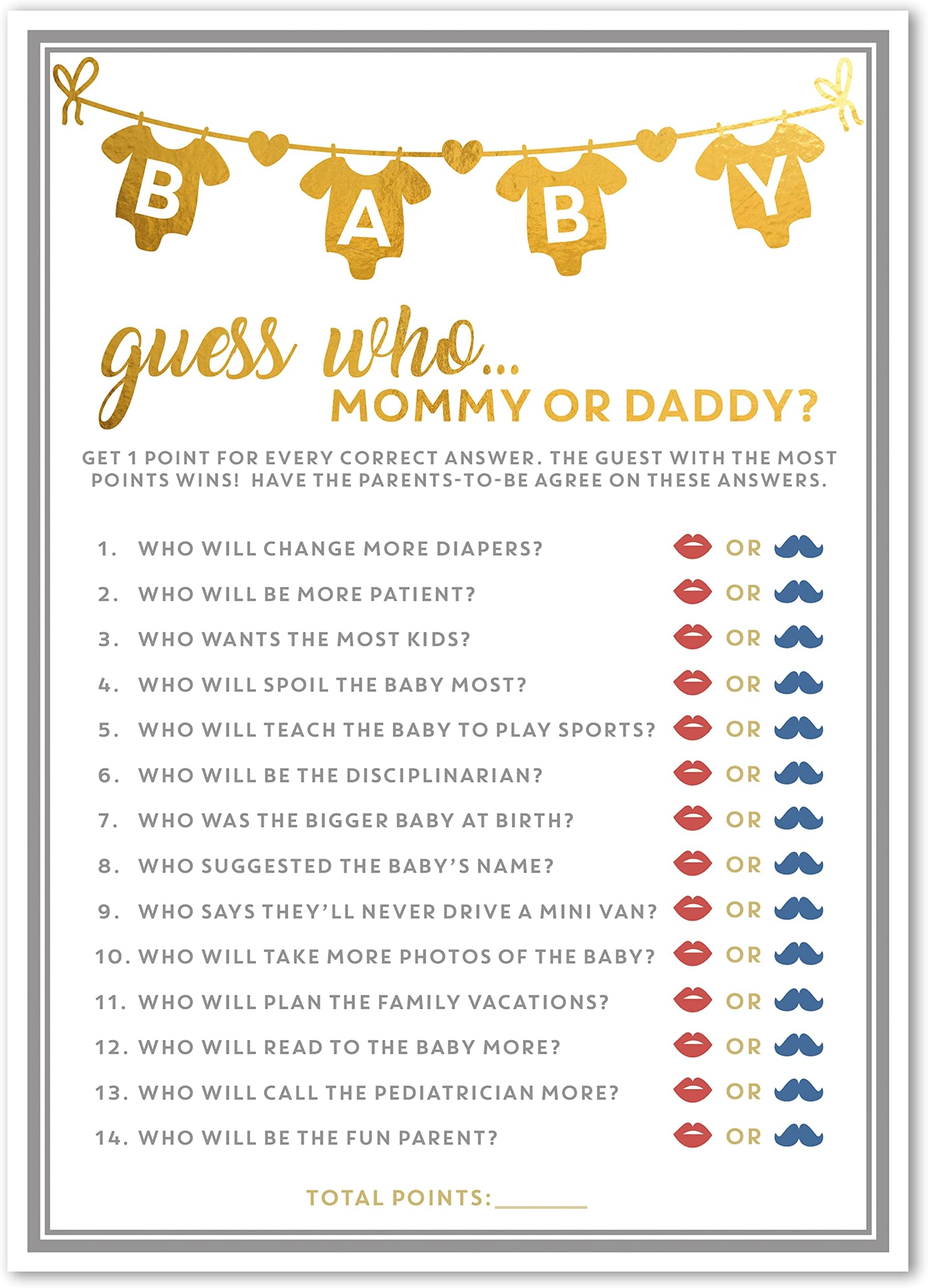Baby Trivia Game Cards - Succulent Floral Design, Set Of 25, Gender Neutral Baby Shower Activity, Made In USA - View #7