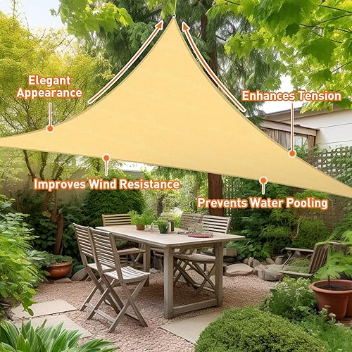Miniatura 4 de Artpuch - Toldo tipo vela de 6.53 ozm, bloquea los rayos ultravioleta, ideal para el patio, jardín, instalaciones y actividades al aire libre (20 x