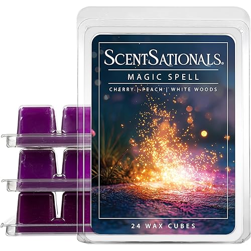 Scentsationals Wax Melts, Wax Cubes Strong Scent - Magic Spell - Long Lasting Scented for Warmer, 10oz (24-Cubes)