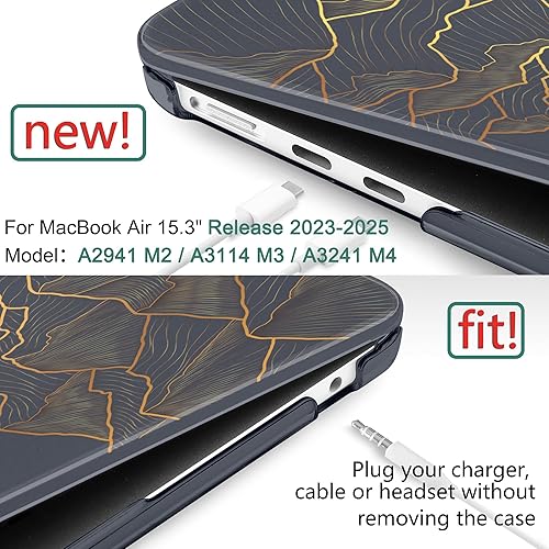 Miniatura 2 de DONGKE Funda compatible con M4 MacBook Air de 15 pulgadas 2025 2024 2023 A3241 A3114 A2941 M3 M2 Pantalla de retina líquida Touch ID, funda rígida