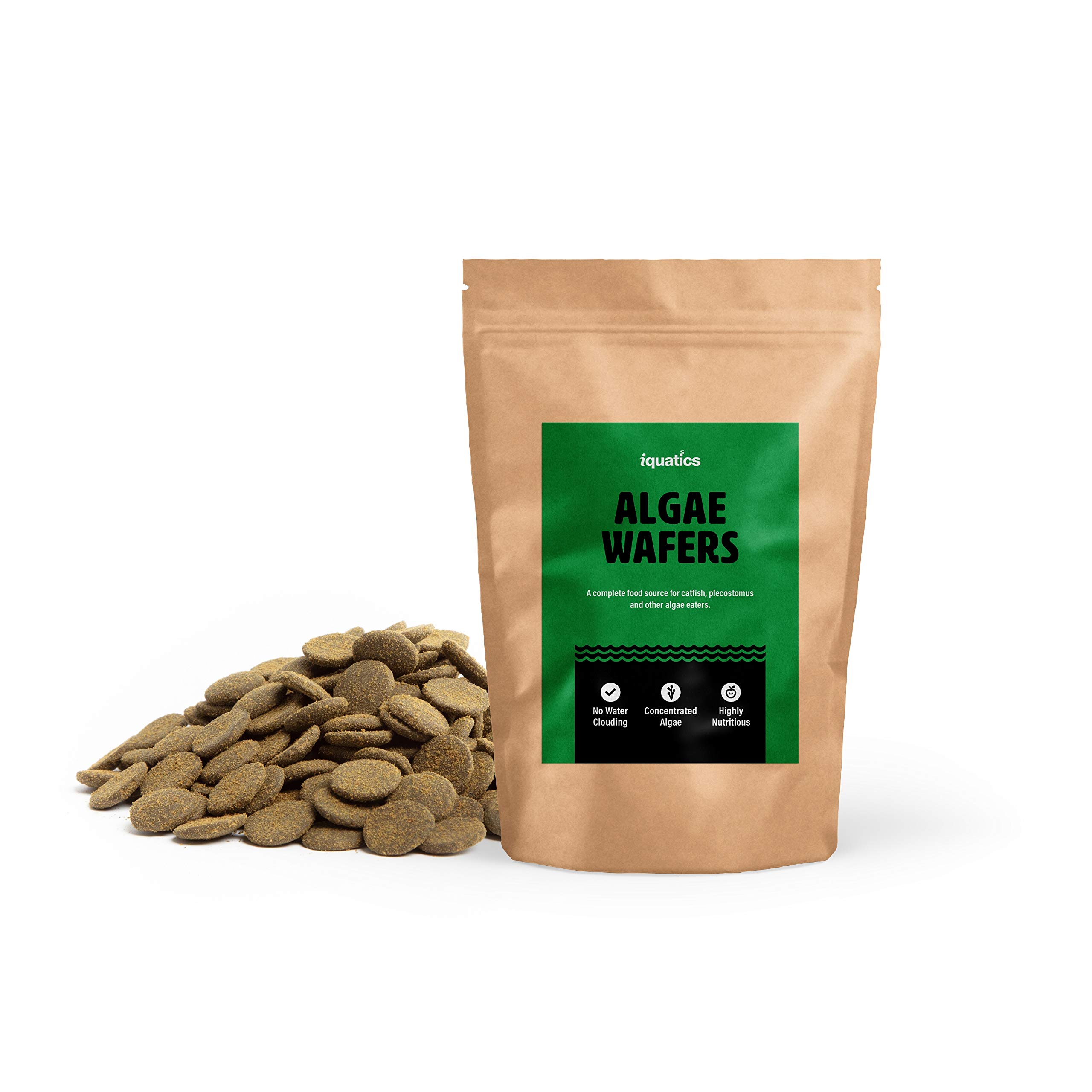 iQuatics Algae Wafers Fish Food Plecostomus Catfish Bottom Feeders and other algae eaters - 150g