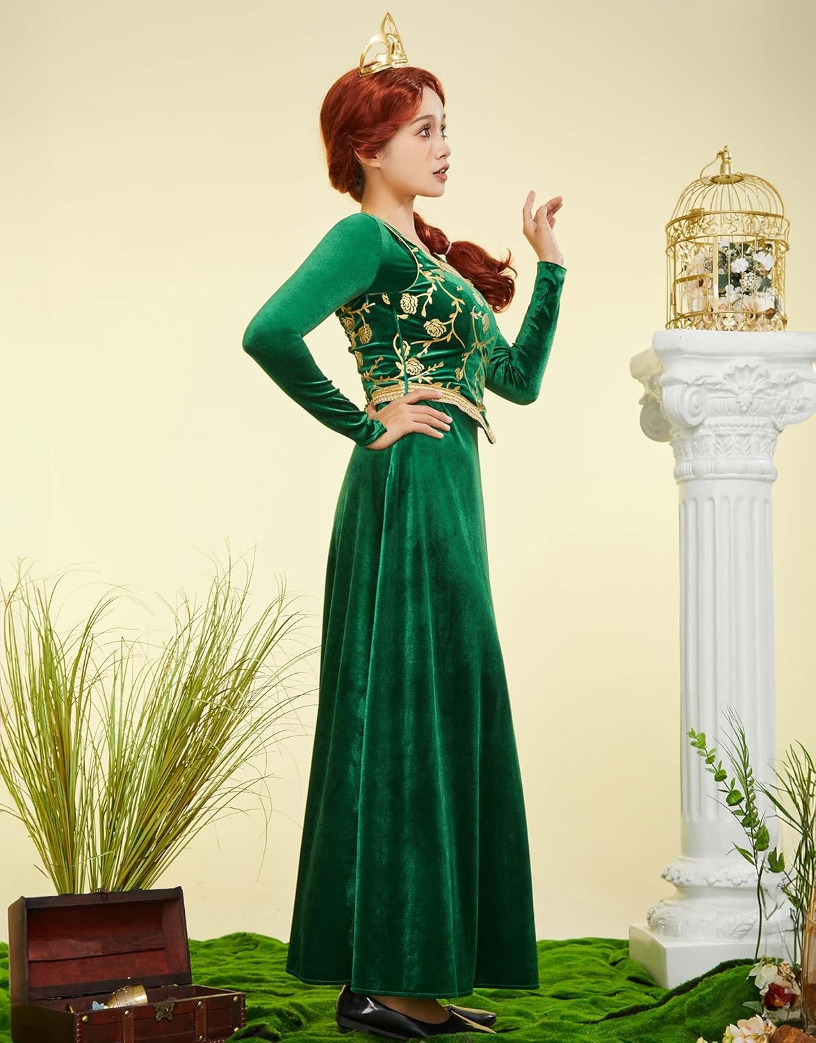 miccostumes Women's Costume Princess Cosplay Dress Slim Vintage Dress and Vest Fancy Halloween