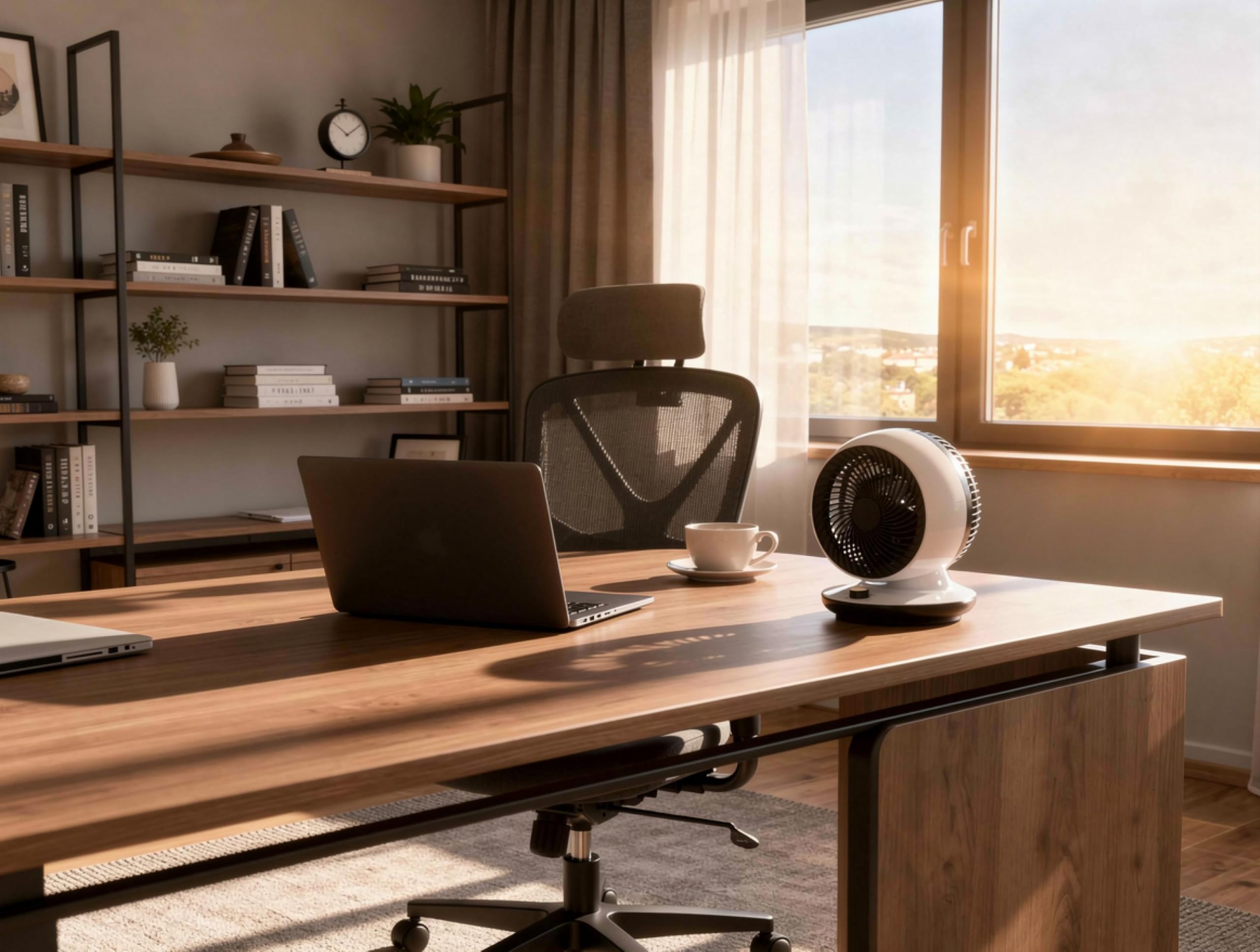PUR LINE | Ventilador de Sobremesa 45W con Oscilación Vertical de 90º – 3 Velocidades, Diseño Compacto y Bajo Consumo, Ideal para Hogar u Oficina