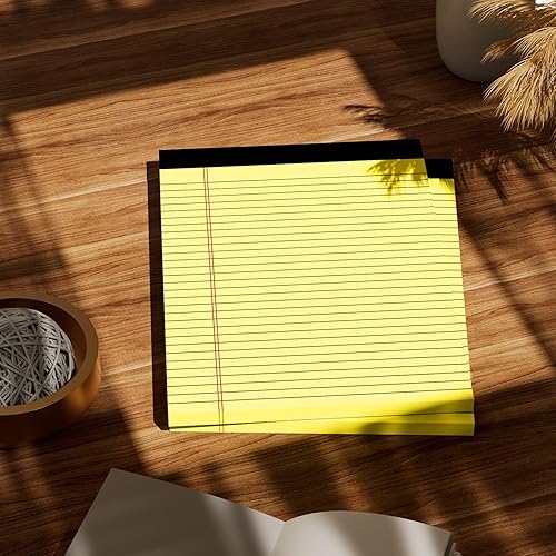 Miniatura 6 de Bloc de notas amarillas de 8.5 x 11 pulgadas con rayas anchas, paquete de 2 bloc de notas de 8.5 x 11 pulgadas, papel amarillo canario de 21 libras,