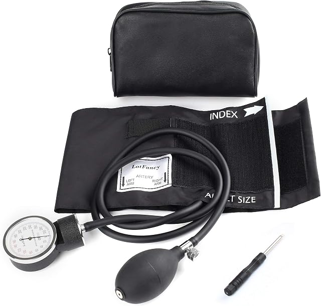 LotFancy Manual Blood Pressure Cuff, Adult Cuff 25-40 cm, Aneroid Sphygmomanometer, Calibrated BP Gauge for Accurate Readings, with Zipper Case
