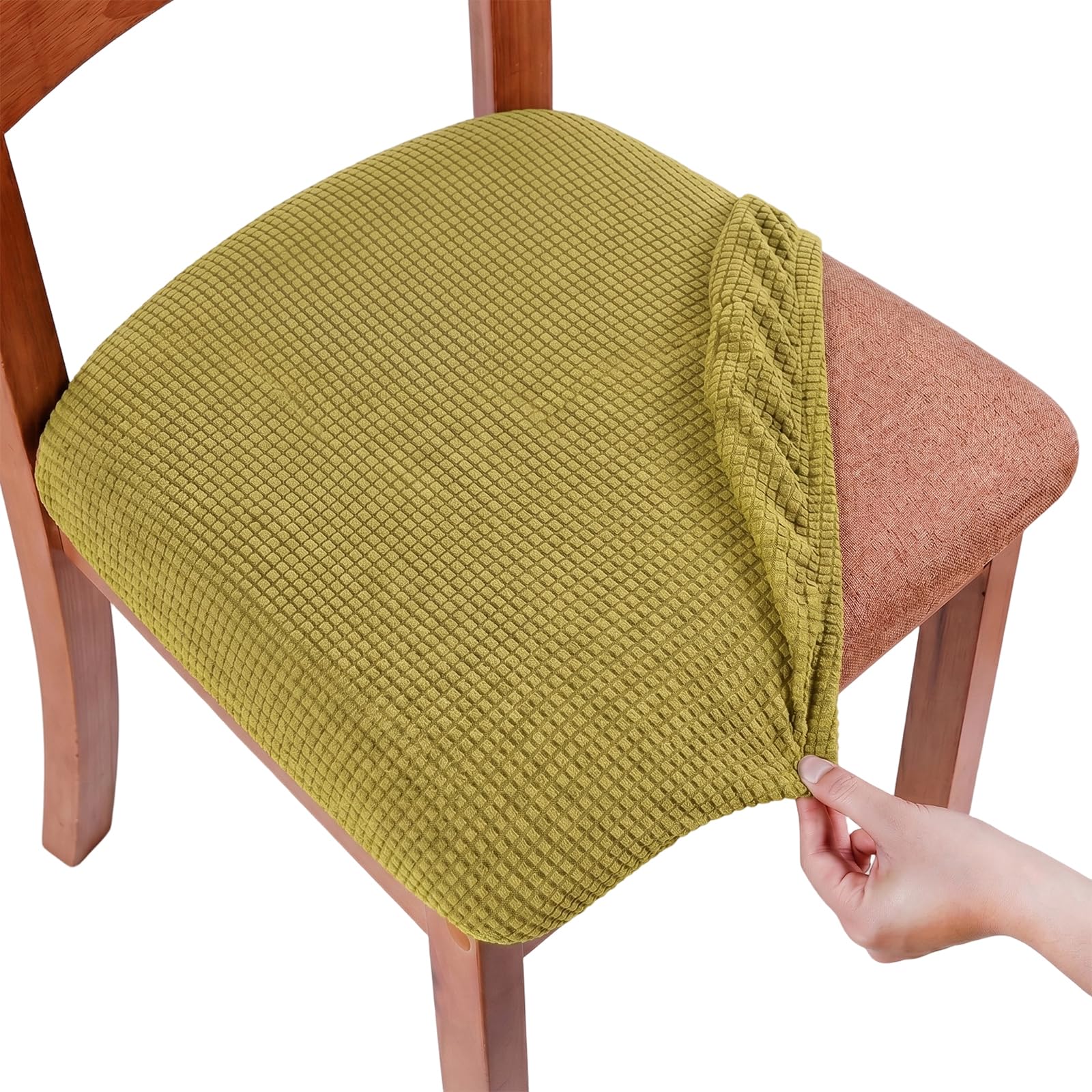 Qianderer Folding Chair Cover, Stretch Covers, Stretch Slipcovers, Protector Removable Washable Chair Seat Cushion Protectors (Green, One Size)