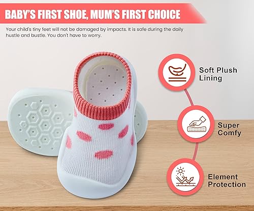 Miniatura 4 de Baby Shoes Boys Girls First Walking Shoes Non Slip Soft Sole Sneakers Toddler Infant Babygirl Sock Shoes