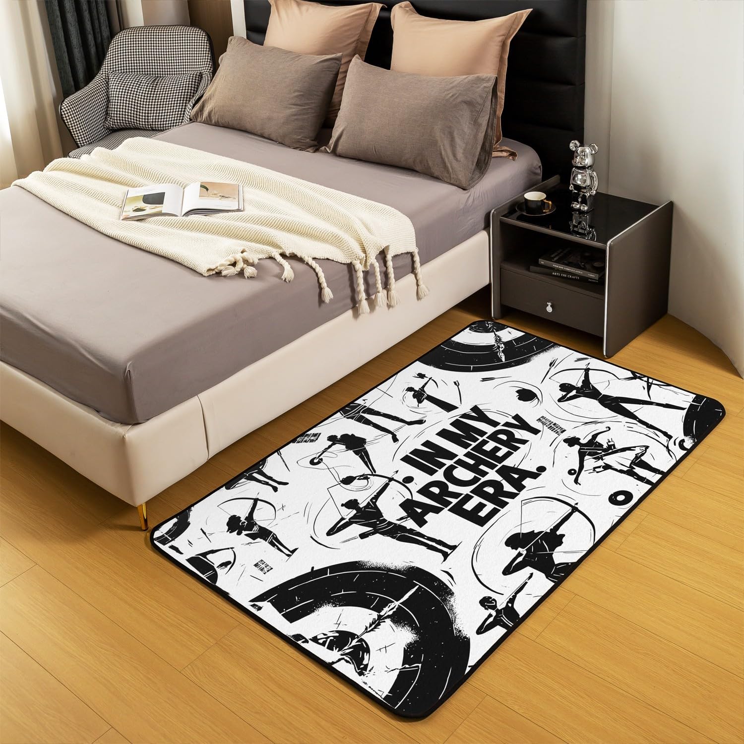 Homewish Dywaniki do gier łuczniczych 100 x 150 cm do sypialni salonu - łucznictwo cel nowoczesny dywan podłogowy do łóżka - łucznictwo sportowcy drukowane duże dywany łucznictwo motyw sportowy nie