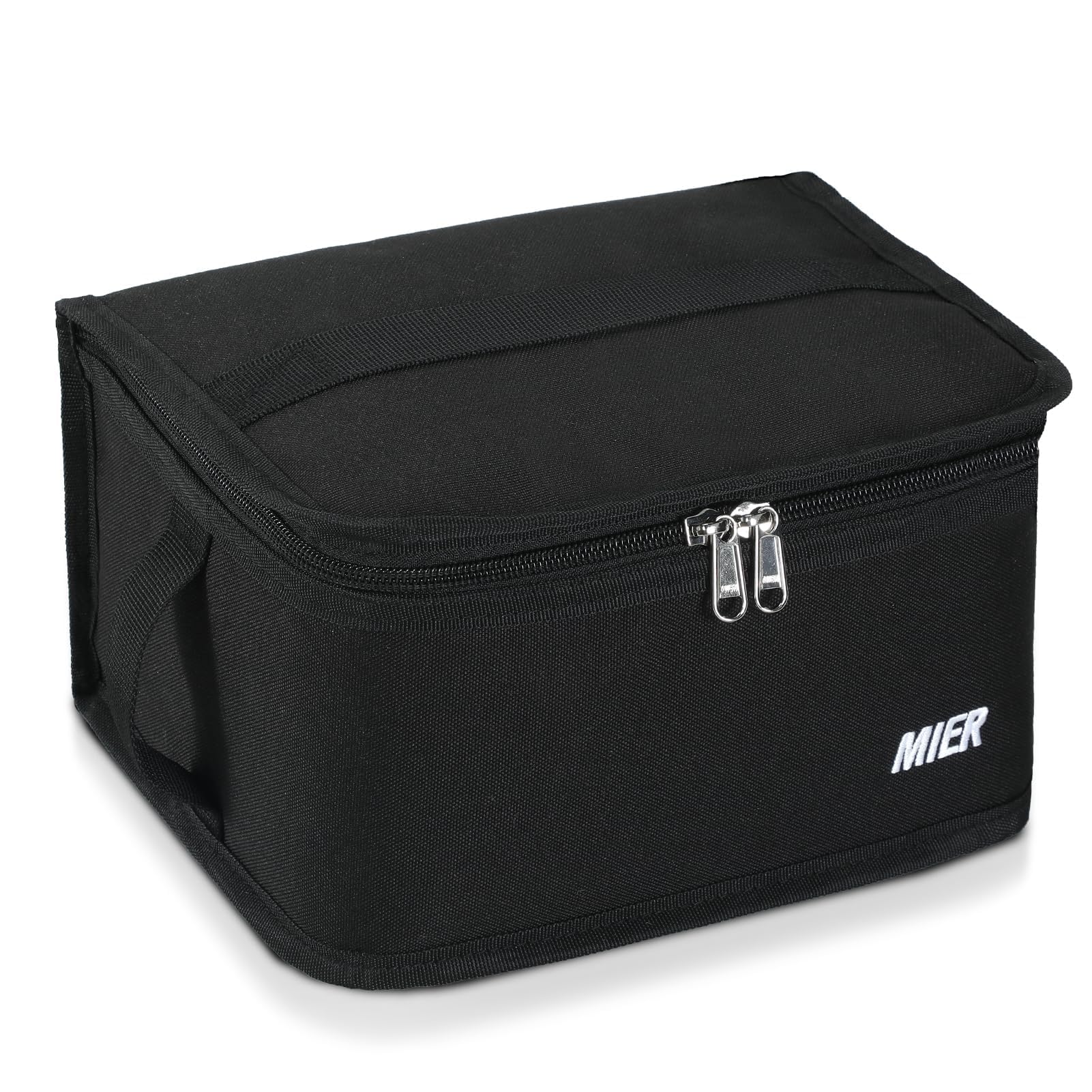 MIER Small Lunch Bag Insulated Compact Cooler for Backpack, Black, 5L