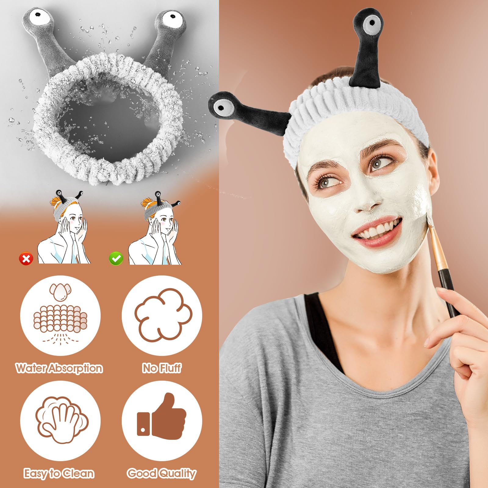 Fasce elastiche per capelli per trucco lumaca Fasce per capelli in