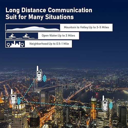 Miniatura 4 de Walkie Talkies, Erelis Walkie Talkies de largo alcance con 22 canales FRS, Walkie Talkies para adultos con lámpara, VOX, pantalla LCD para