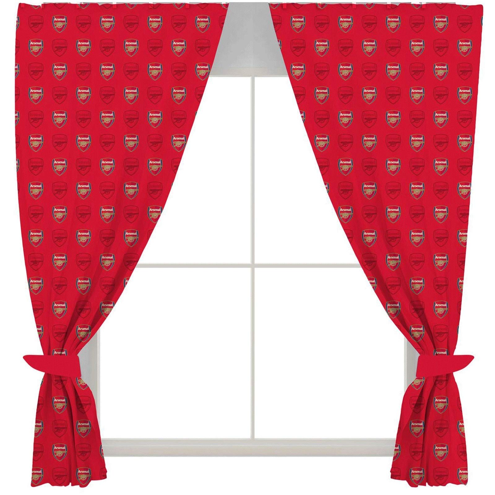 Arsenal F.c. Red Arsenal 54" Drop Curtains Crest Design Poly/Cotton