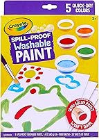 Crayola Spill-Proof Washable Paint Set for Kids - Mess-Free Toddler Art Kit with Brush, Paper & 5 Vibrant Colors, Ages 3+