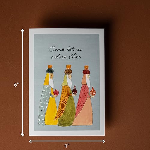 Miniatura 10 de DIVERSEBEE Tarjetas de felicitación de Navidad con sobres y calcomanías (6 diseños únicos de acuarela), surtido de tarjetas inspiradoras religiosas