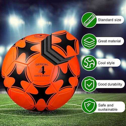 Miniatura 3 de 12 pelotas de fútbol a granel con 2 bombas, tamaño oficial, pelota de fútbol desinflada para interior y exterior, juego deportivo, entrenamiento