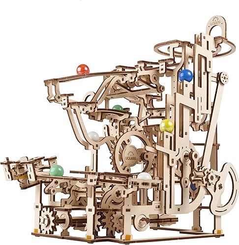 UGEARS Marble Run - Rompecabezas de madera 3D con niveles para adultos, rompecabezas 3D, laberinto de gravedad, kit de modelo mecánico,
