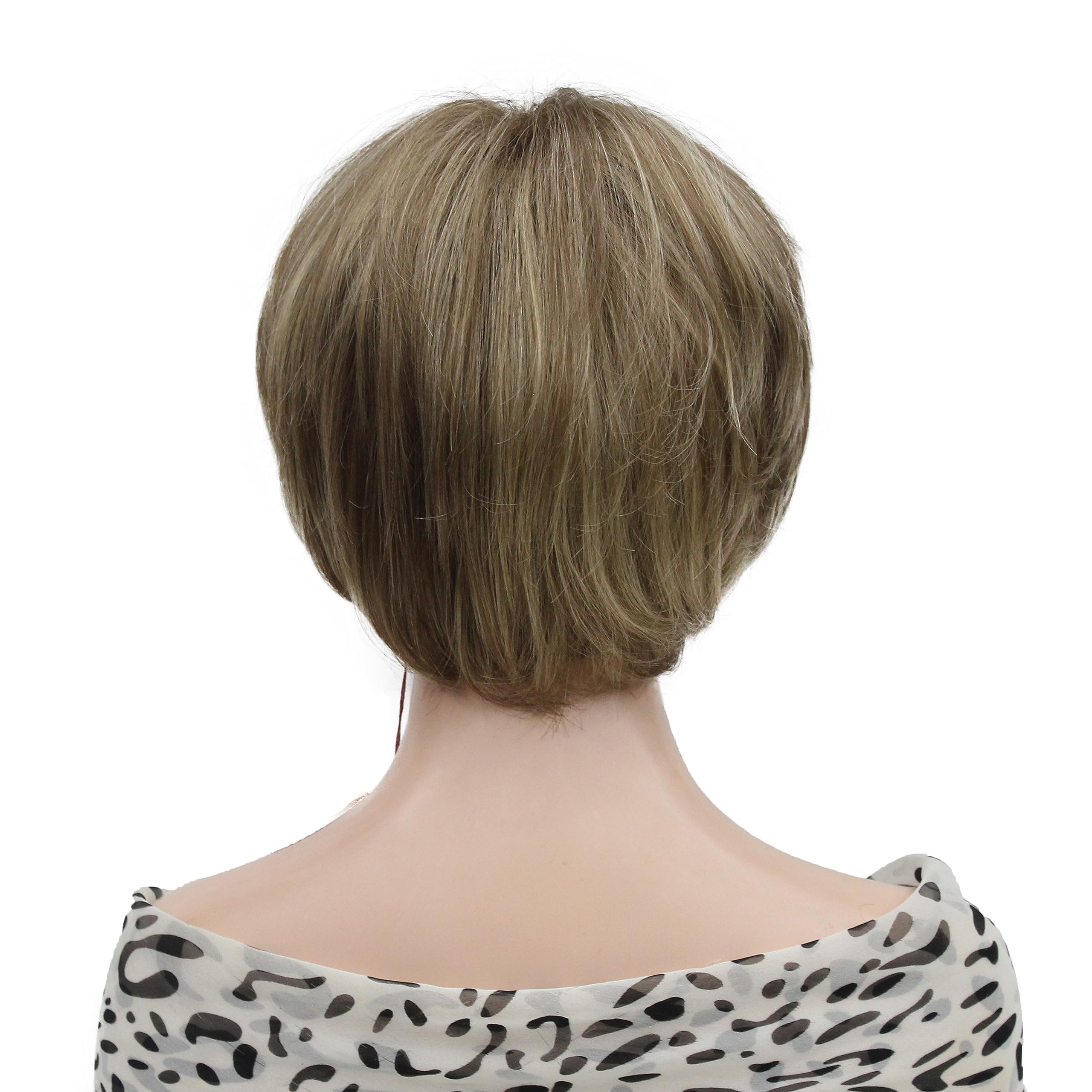Lydell 8-10" Short Layered Shaggy Heat Resistant Synthetic Wigs AB607 Brown Mix - Image 4