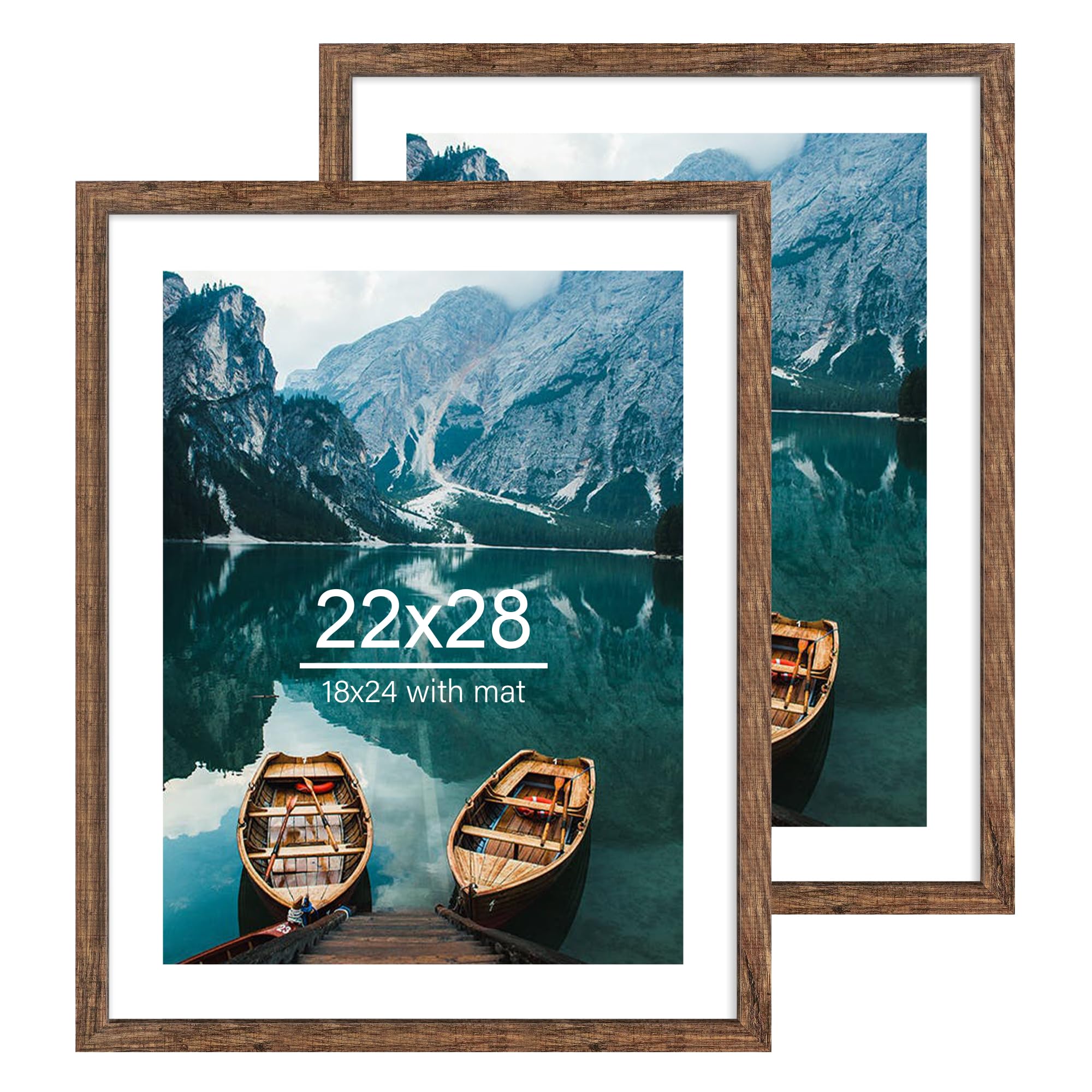 Amazon.com - Hongkee 22x28 Frame Set of 2, Rustic Brown Wood Style