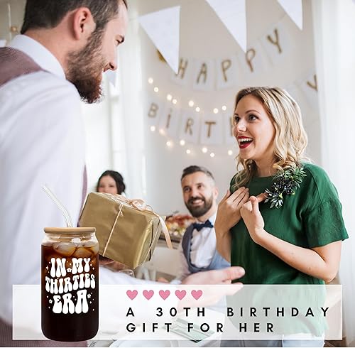 Miniatura 3 de Regalos de cumpleaños 30 para mujeres, para ella, mejor amiga, hermana, esposa - Ideas de regalo de cumpleaños de 30 años - Vaso de vidrio de la era