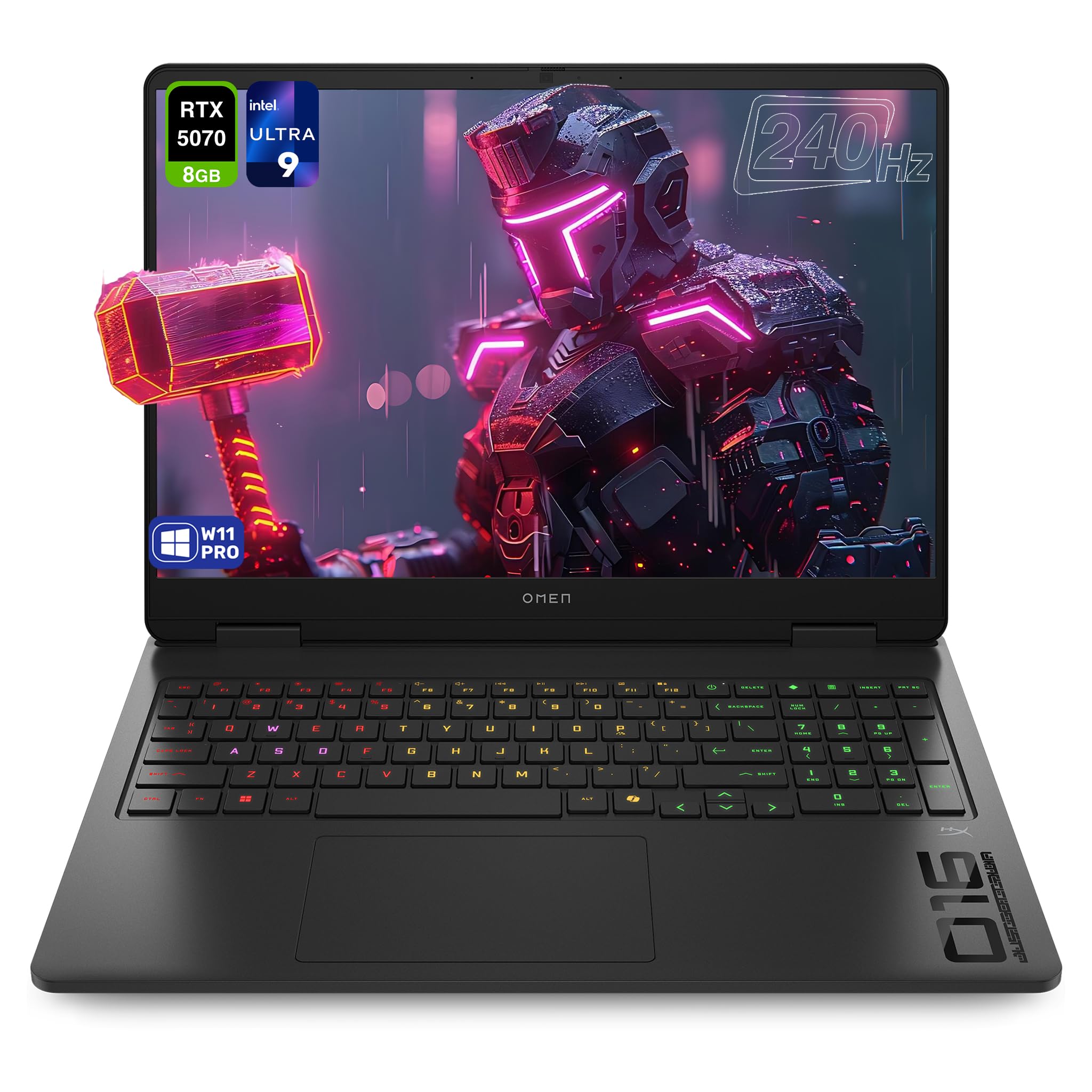 HP OMEN Slim 16 Gaming Laptop, Intel Ultra 9-285H, 32 GB DDR5 RAM, 2 TB PCIe SSD, 16" WQXGA (2560 x 1600) 240Hz Display, Nvidia G-Force RTX 5070,