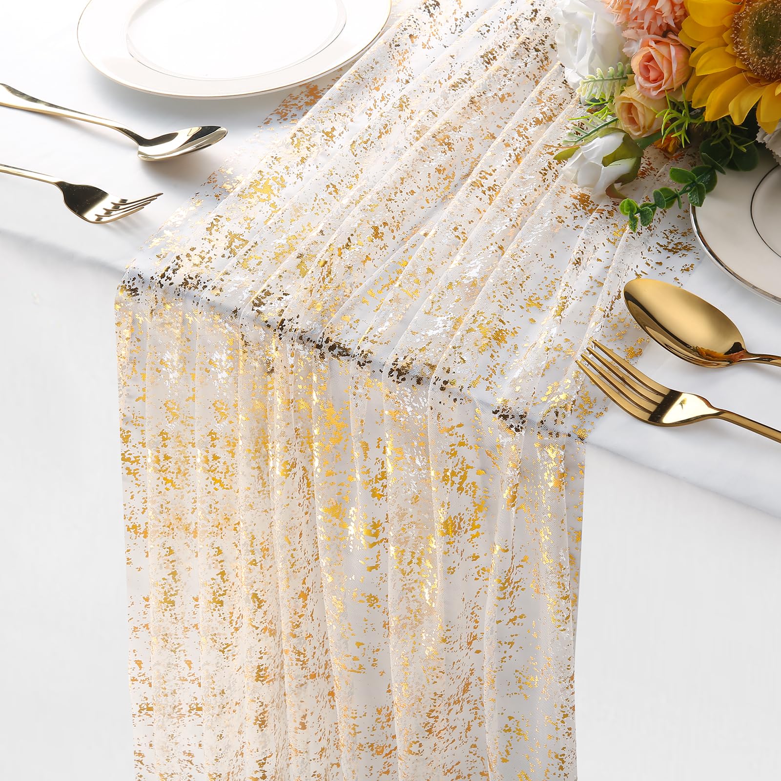 Photo 1 of VZZNN Gold Glitter Table Runner Set (10 Pack)