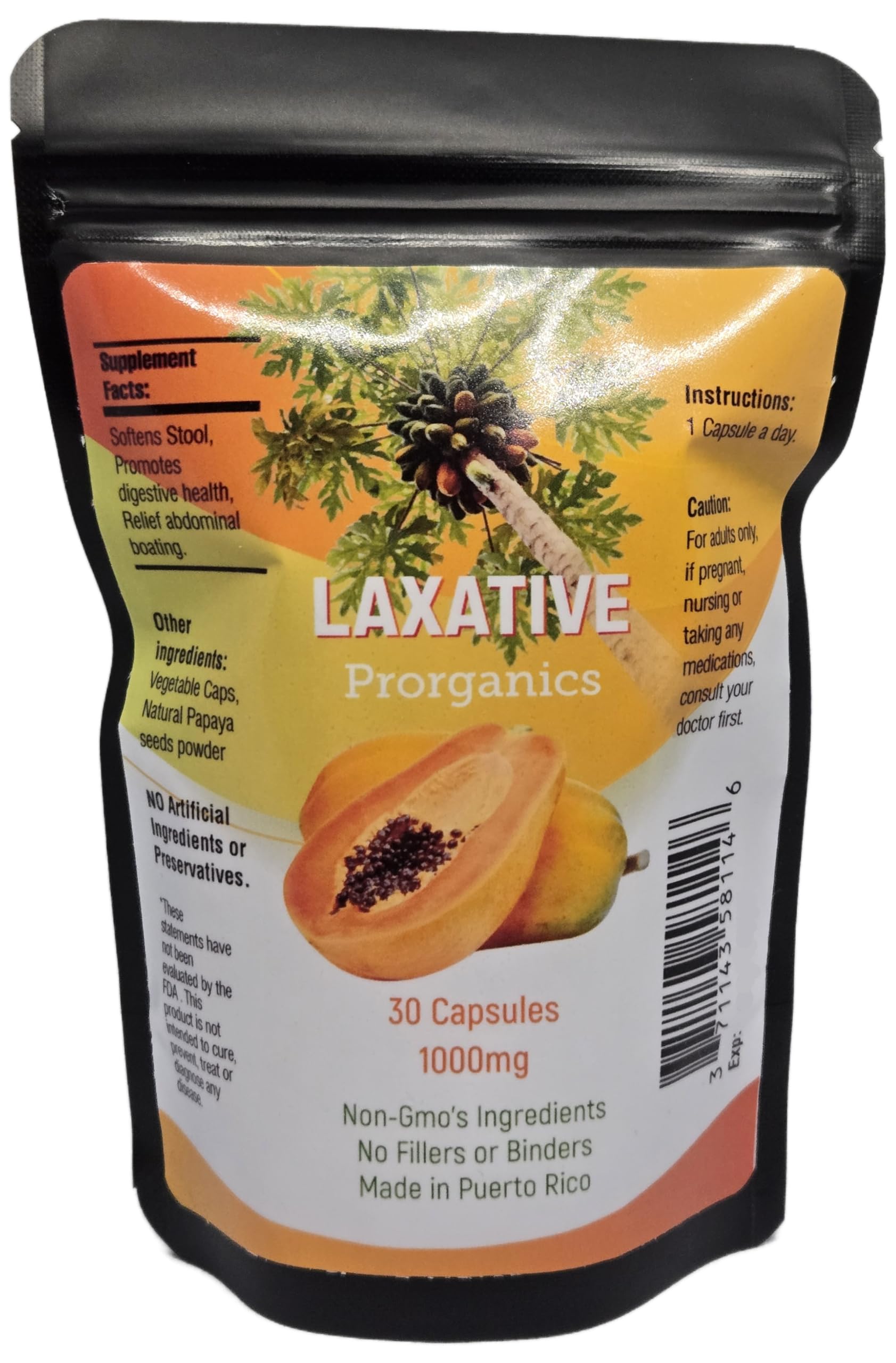 30 Natural Papaya Capsules