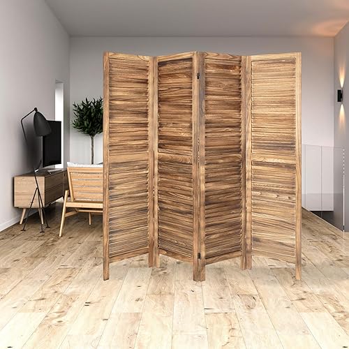 Miniatura 7 de ECOMEX Divisor de habitación de madera con pizarra separadores de habitación de 4 paneles y pantallas plegables de privacidad pared separadora de