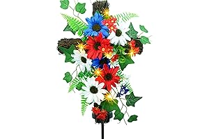 Yuletime® Red White & Blue Easter Crosses for Cemetery, Patriotic Crosses Memorial...